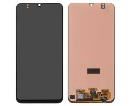 Дисплей Samsung M307F Galaxy M30s тачскрин сенсор черный в рамке Amoled оригинал переклеено стекло