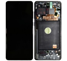 Дисплей Samsung N770F Galaxy Note 10 Lite тачскрин сенсор черный в рамке Amoled оригинал