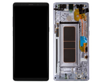 Дисплей Samsung N950F Galaxy Note 8 тачскрин сенсор черный в рамке фиолетового цвета Orchid Gray Amoled оригинал Refurbished
