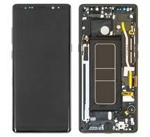 Дисплей Samsung N950F Galaxy Note 8 тачскрин сенсор черный в рамке Midnight Black OLED копия хорошего качества