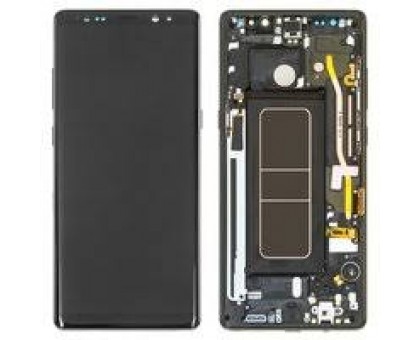 Дисплей Samsung N950F Galaxy Note 8 тачскрин сенсор черный в рамке Midnight Black OLED копия хорошего качества