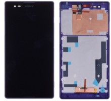 Дисплей Sony D5322 Xperia T2 Ultra Dual тачскрин сенсор черный в рамке фиолетового цвета оригинал