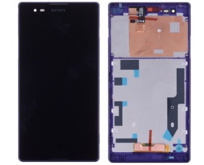 Дисплей Sony D5322 Xperia T2 Ultra Dual тачскрин сенсор черный в рамке фиолетового цвета оригинал