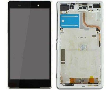 Дисплей Sony D6502 Xperia Z2 L50W/D6503 тачскрин сенсор черный в рамке белого цвета оригинал