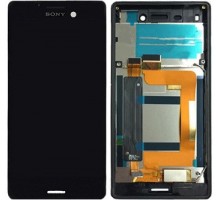 Дисплей Sony E2303 Xperia M4 Aqua/E2306 тачскрин сенсор черный в рамке оригинал