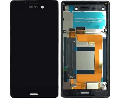 Дисплей Sony E2303 Xperia M4 Aqua/E2306 тачскрин сенсор черный в рамке оригинал