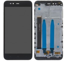 Дисплей Xiaomi Mi A1/Mi 5X тачскрин сенсор черный в рамке с подсветкой кнопок
