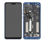 Дисплей Xiaomi Mi8 Lite/Mi8X тачскрин сенсор черный в рамке синего цвета