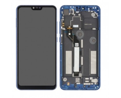 Дисплей Xiaomi Mi8 Lite/Mi8X тачскрин сенсор черный в рамке синего цвета