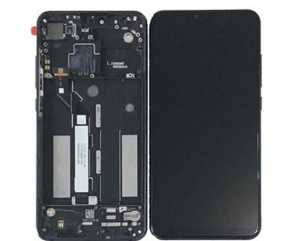 Дисплей Xiaomi Mi8 тачскрин сенсор черный в рамке серебристого цвета OLED копия хорошего качества