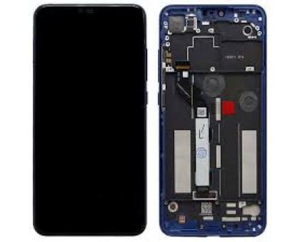 Дисплей Xiaomi Mi8 тачскрин сенсор черный в рамке синего цвета TFT копия