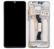 Дисплей Xiaomi Redmi Note 8 Pro тачскрин сенсор черный в рамке серебристого цвета