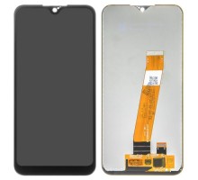 Дисплей Samsung A015F Galaxy A01 2019/M015F Galaxy M01 2020 тачскрин сенсор черный копия хорошего качества с широким разъемом