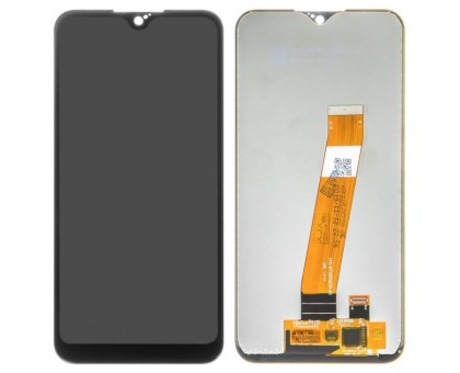 Дисплей Samsung A015F Galaxy A01 2019/M015F Galaxy M01 2020 тачскрин сенсор черный оригинал переклеено стекло