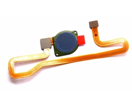 Шлейф Honor 7A Pro/Honor 7C 5.7"/Y6 2018/Y6 Prime 2018 с сканером отпечатка пальца синего цвета