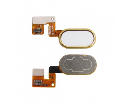 Шлейф Meizu M3 Note M681H с кнопкой меню Home золотистого цвета 10 pin