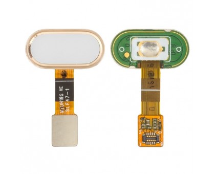 Шлейф Meizu M5s M612 с кнопкой меню Home золотистого цвета