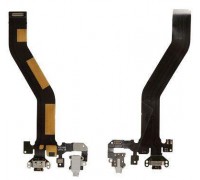 Шлейф Meizu Pro 6 M570 с разъемом зарядки с разъемом наушников с микрофоном серого цвета