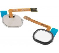 Шлейф Samsung A202F Galaxy A20E 2019/A205F/A305F/A405F с кнопкой меню (Home) с сканером отпечатка пальца белого цвета