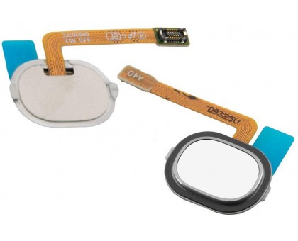 Шлейф Samsung A202F Galaxy A20E 2019/A205F/A305F/A405F с кнопкой меню (Home) с сканером отпечатка пальца белого цвета