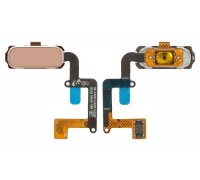 Шлейф Samsung A320F Galaxy A3 (2017)/A520F/A720F с кнопкой меню (Home) с сканером отпечатка пальца розового цвета