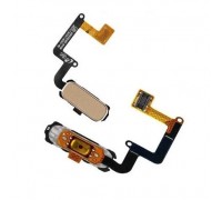 Шлейф Samsung A320F Galaxy A3 (2017)/A520F/A720F с кнопкой меню (Home) с сканером отпечатка пальца золотистого цвета