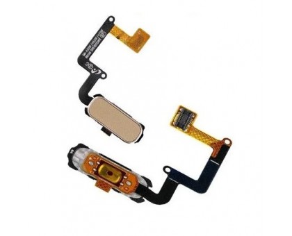 Шлейф Samsung A320F Galaxy A3 (2017)/A520F/A720F с кнопкой меню (Home) с сканером отпечатка пальца золотистого цвета