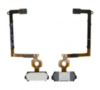 Шлейф Samsung G925F Galaxy S6 Edge с кнопкой меню (Home) белого цвета