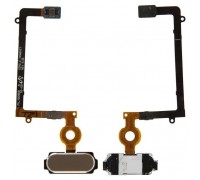 Шлейф Samsung G925F Galaxy S6 Edge с кнопкой меню (Home) золотистого цвета