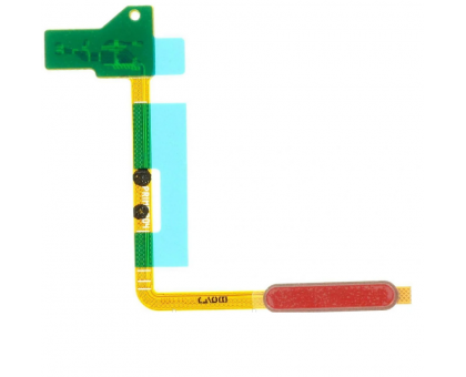 Шлейф Samsung J610F Galaxy J6 Plus с кнопкой включения с сканером отпечатка пальца красного цвета