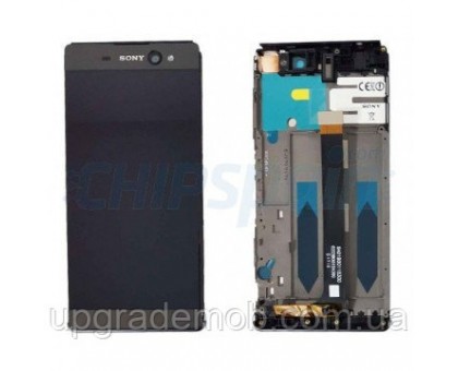 Дисплей Sony F3211 Xperia XA Ultra/F3212/F3213/F3215/F3216 тачскрин сенсор серый Graphite Black в рамке
