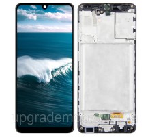 Дисплей Samsung A315F Galaxy A31 тачскрин сенсор черный в рамке Amoled оригинал переклеено стекло