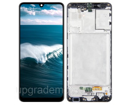 Дисплей Samsung A315F Galaxy A31 тачскрин сенсор черный в рамке Amoled оригинал переклеено стекло