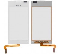 Тачскрин (сенсор) для Nokia 500, белый, с передней панелью