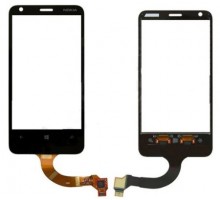 Тачскрин (сенсор) для Nokia 620 Lumia, чёрный big ic(6mm)/ small ic(5mm)