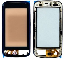 Тачскрин (сенсор) для Nokia C6-00, чёрный, с передней панелью