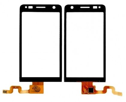 Тачскрін (сенсор) для Nokia C6-01, чорний, з передньою панеллю сріблястого кольору, оригінал (Китай) тоноване