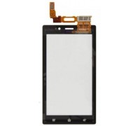 Тачскрін (сенсор) для Sony MT27i Xperia Sola, чорний, з передньою панеллю