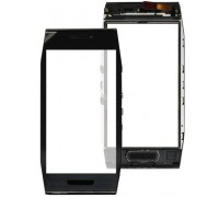 Тачскрін (сенсор) для Nokia X7-00, чорний, з передньою панеллю