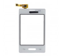 Тачскрин (сенсор) для LG E425 Optimus L3 II, белый, с передней панелью