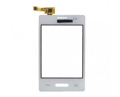 Тачскрин (сенсор) для LG E425 Optimus L3 II, белый, с передней панелью