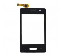 Тачскрин (сенсор) для LG E425 Optimus L3 II, чёрный, с передней панелью