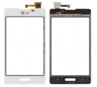 Тачскрин (сенсор) для LG E450 Optimus L5 II/ E460, белый big ic(6mm)/ small ic(5mm)