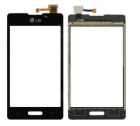 Тачскрин (сенсор) для LG E450 Optimus L5 II/ E460, чёрный, оригинал (Китай) big ic(6mm)/ small ic(5mm)