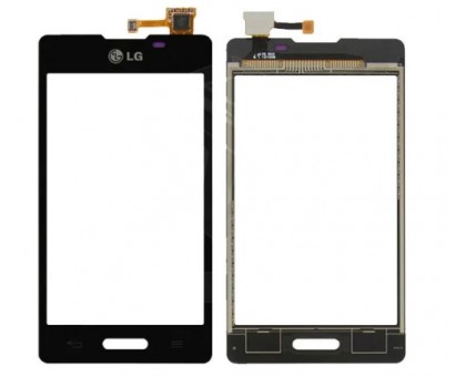 Тачскрин (сенсор) для LG E450 Optimus L5 II/ E460, чёрный big ic(6mm)/ small ic(5mm)