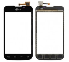 Тачскрин (сенсор) для LG E455 Optimus L5 II Dual SIM, чёрный big ic(5mm)/ small ic(4mm)