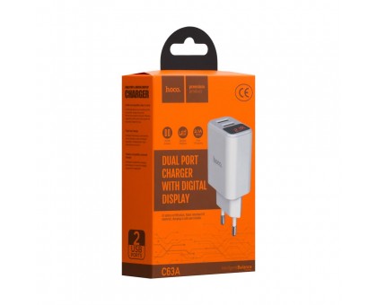 Network Charger Hoco C63A 2USB Led