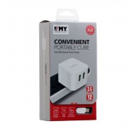 Мережевий Зарядний Пристрій Emy MY-A200 Micro 2 USB