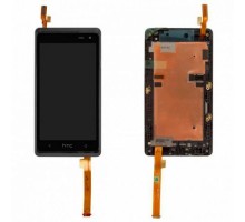 Дисплей для HTC 600 Desire Dual sim/ 606w + touchscreen, чёрный, с передей панелью