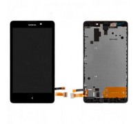 Дисплей Nokia XL + тачскрин (сенсор), черный, в рамке, оригинал